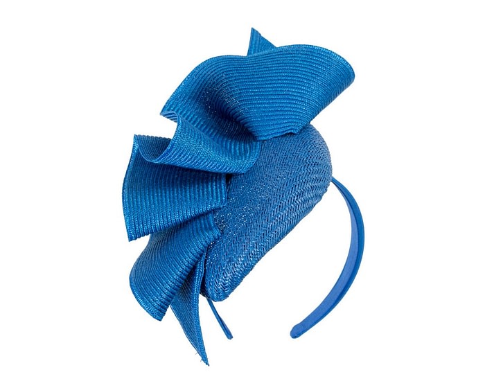 Fascinators Online - Royal Blue racing pillbox fascinator by Fillies Collection