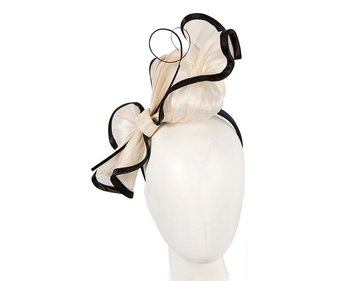 Fascinators Online - Twisted cream & black racing fascinator by Fillies Collection