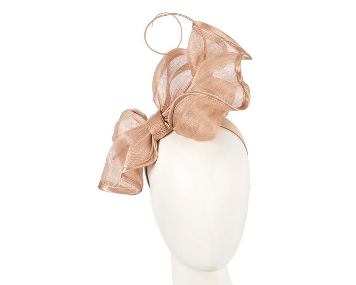 Fascinators Online - Twisted nude racing fascinator by Fillies Collection