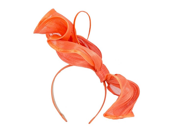 Fascinators Online - Twisted orange racing fascinator by Fillies Collection