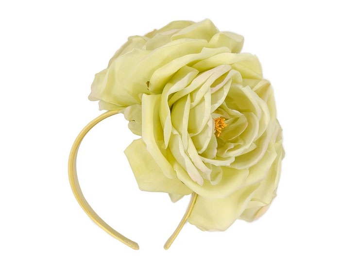 Fascinators Online - Large lime flower headband by Fillies Collection