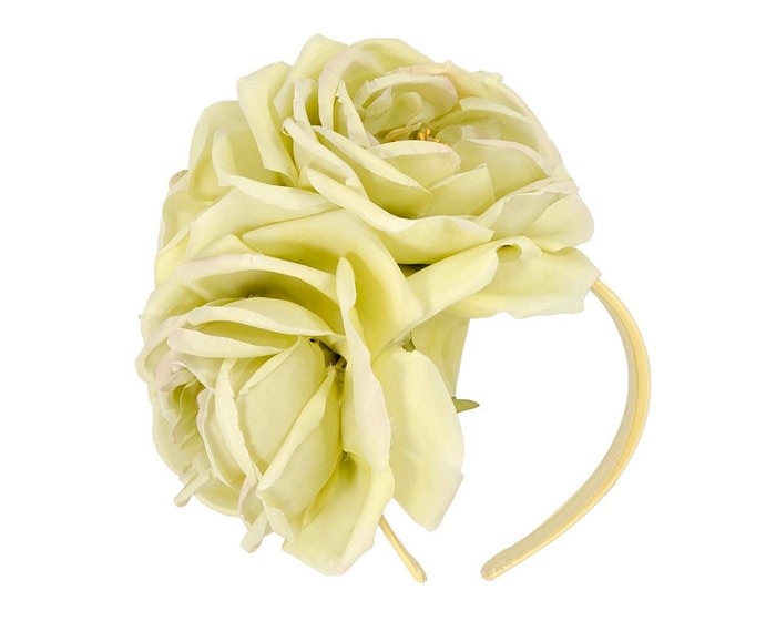 Fascinators Online - Large lime flower headband by Fillies Collection