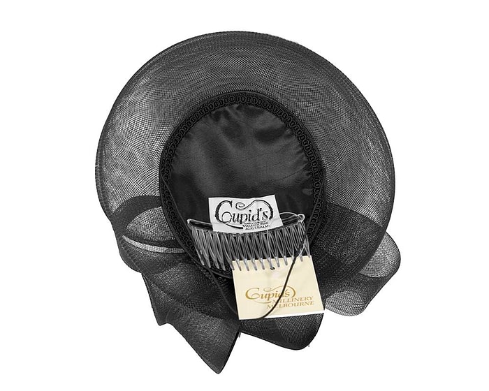 Fascinators Online - Black custom made cocktail hat by Cupids Millinery