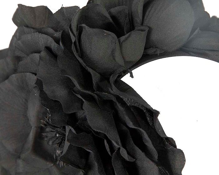 Fascinators Online - Black flower headband by Max Alexander