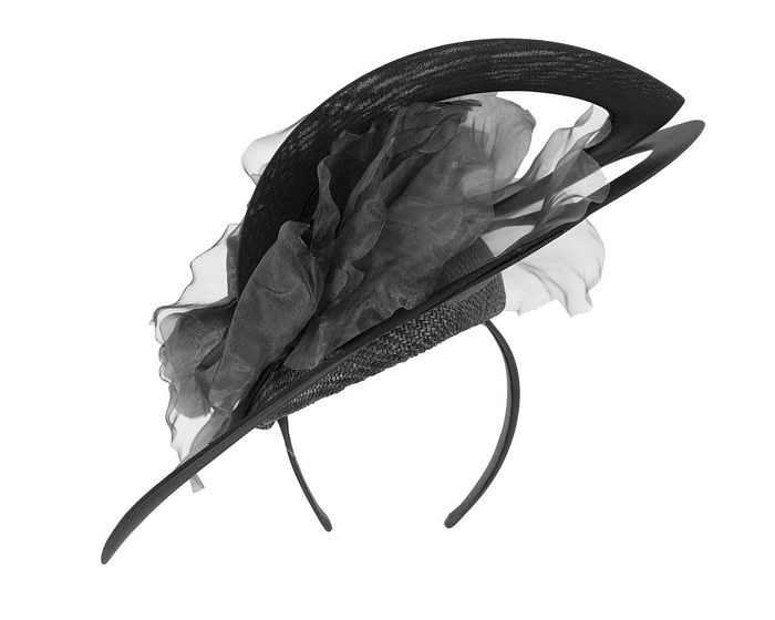Fascinators Online - Bespoke large black fascinator hat by Fillies Collection
