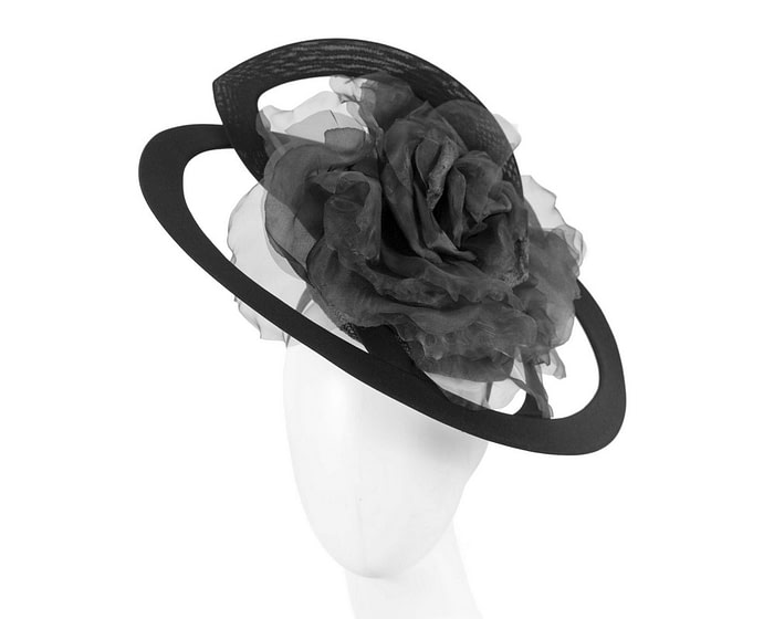 Fascinators Online - Bespoke large black fascinator hat by Fillies Collection