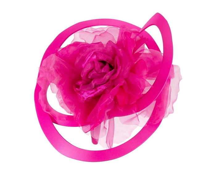 Fascinators Online - Bespoke large fuchsia fascinator hat by Fillies Collection