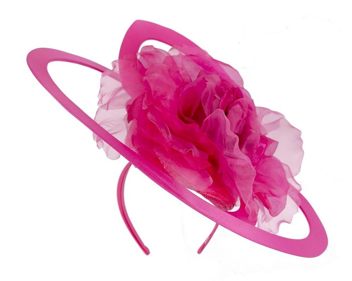 Fascinators Online - Bespoke large fuchsia fascinator hat by Fillies Collection