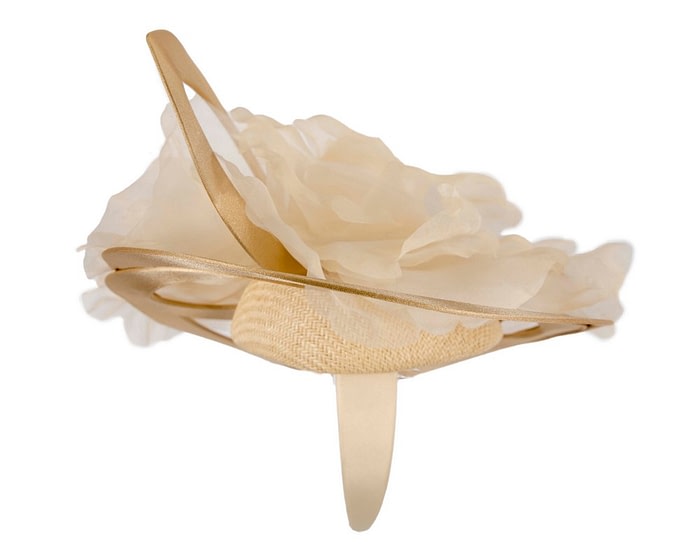 Fascinators Online - Bespoke large nude fascinator hat by Fillies Collection