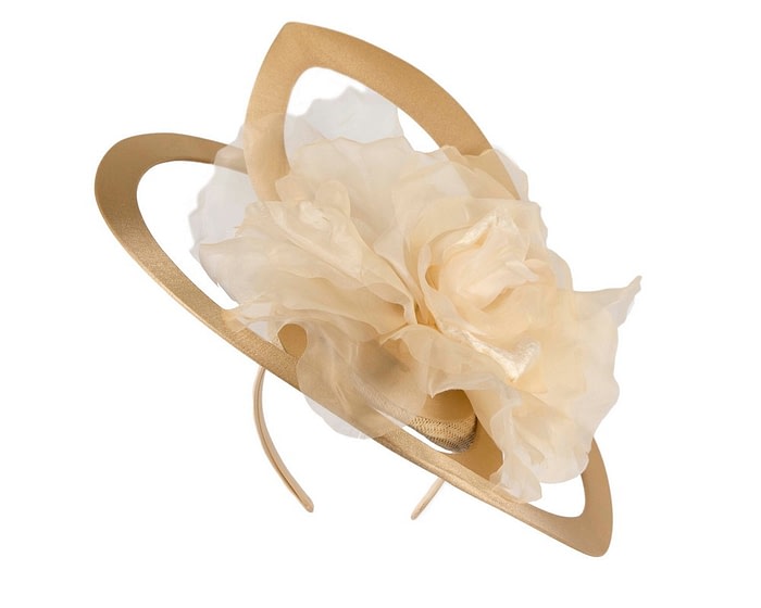 Fascinators Online - Bespoke large nude fascinator hat by Fillies Collection