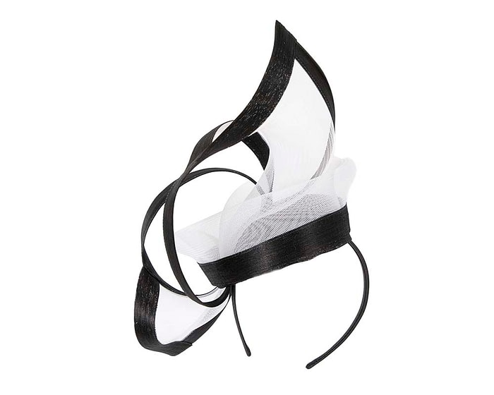 Fascinators Online - Edgy black & white fascinator by Fillies Collection
