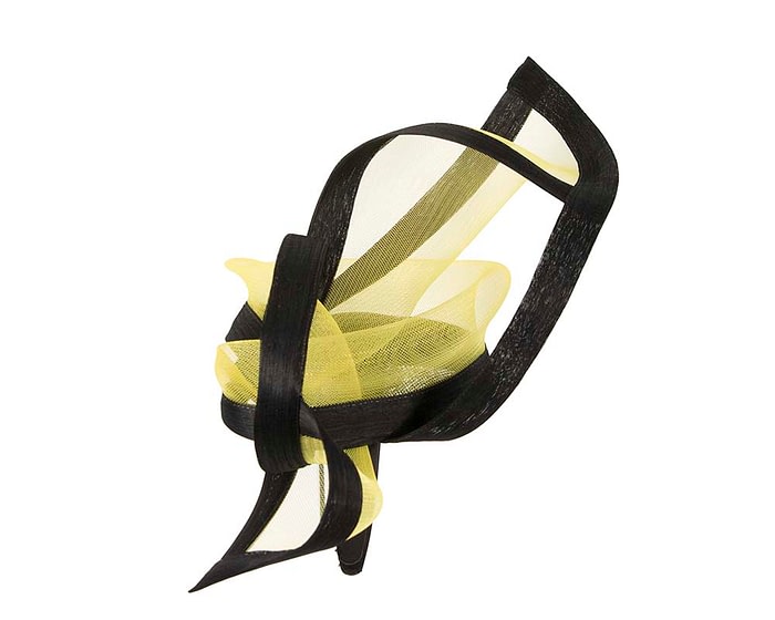 Fascinators Online - Edgy black & yellow fascinator by Fillies Collection