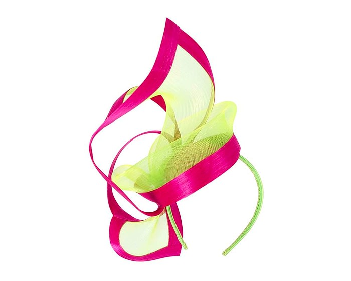 Fascinators Online - Edgy fuchsia & lime fascinator by Fillies Collection