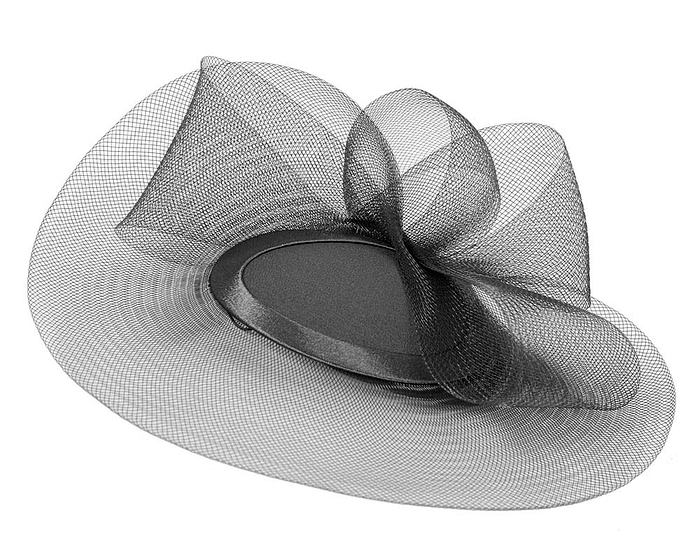 Fascinators Online - Black custom made Mother of the Bride cocktail hat