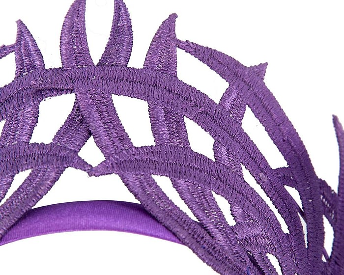 Fascinators Online - Purple lace crown by Max Alexander