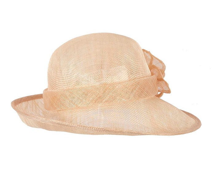 Fascinators Online - Nude cloche spring fashion hat by Max Alexander