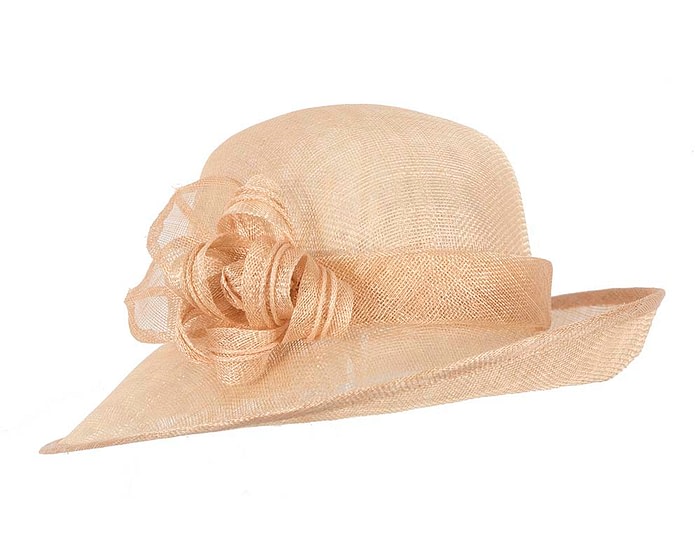 Fascinators Online - Nude cloche spring fashion hat by Max Alexander