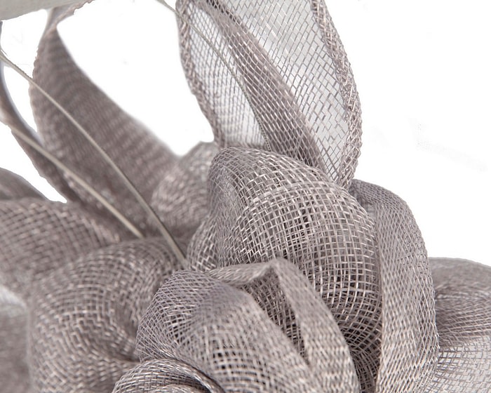 Fascinators Online - Silver sinamay flower headband