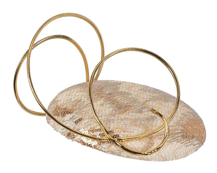Fascinators Online - Cream & Gold fascinator by Fillies Collection
