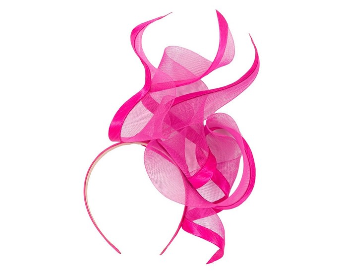 Fascinators Online - Bespoke large hot pink racing fascinator by Fillies Collection