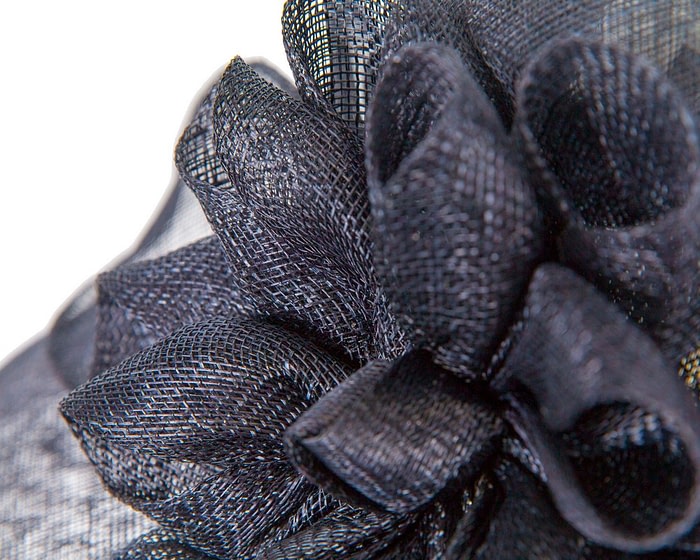 Fascinators Online - Wide brim navy sinamay fashion hat by Max Alexander