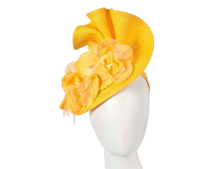 Fascinators Online - Bespoke large yellow flower fascinator by Fillies Collection