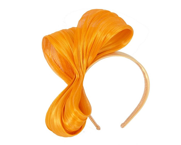 Fascinators Online - Yellow gold bow racing fascinator by Fillies Collection