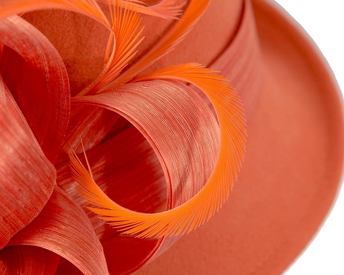 Fascinators Online - Orange winter fashion hat by Fillies Collection