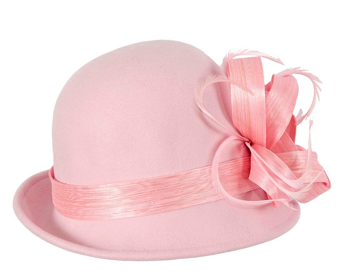 Fascinators Online - Pink winter fashion hat by Fillies Collection