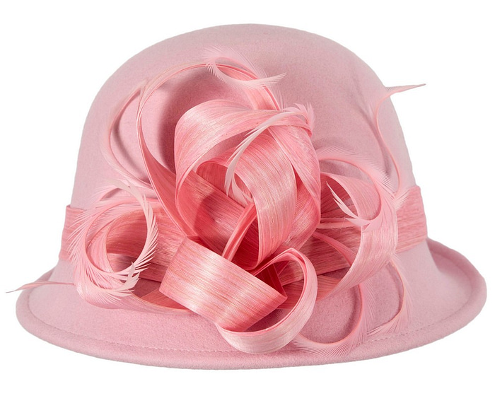 Fascinators Online - Pink winter fashion hat by Fillies Collection