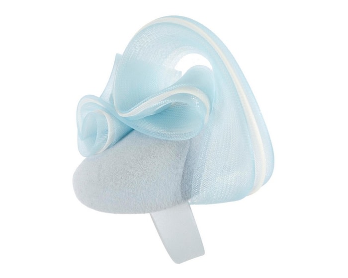 Fascinators Online - Large light blue winter racing fascinator by Fillies Collection