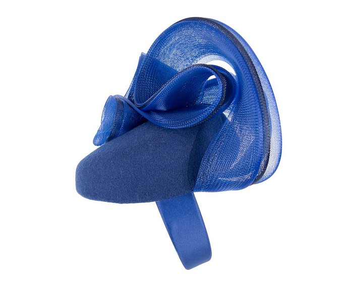 Fascinators Online - Large royal blue winter racing fascinator by Fillies Collection