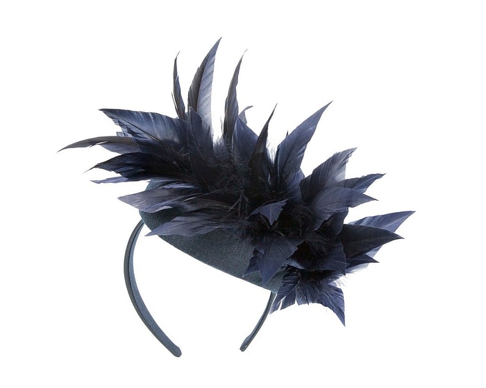 Fascinators Online - Navy winter feather fascinator by Fillies Collection