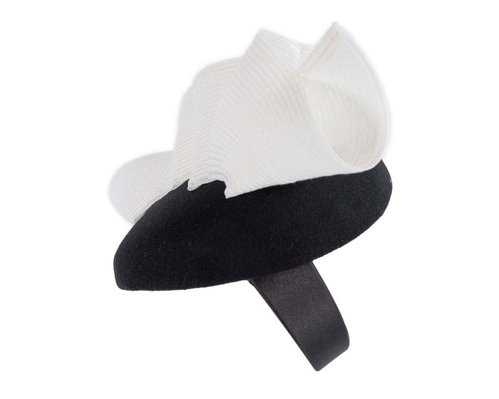 Fascinators Online - Black & white winter racing pillbox fascinator by Fillies Collection