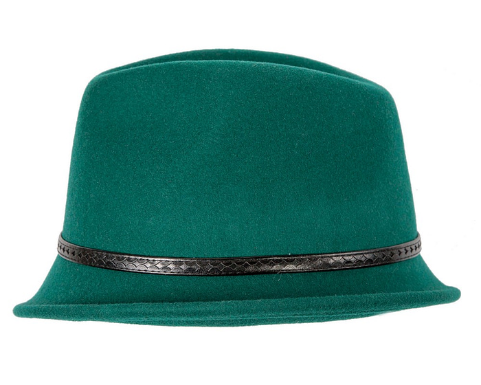 Fascinators Online - Green ladies felt fedora hat by Max Alexander
