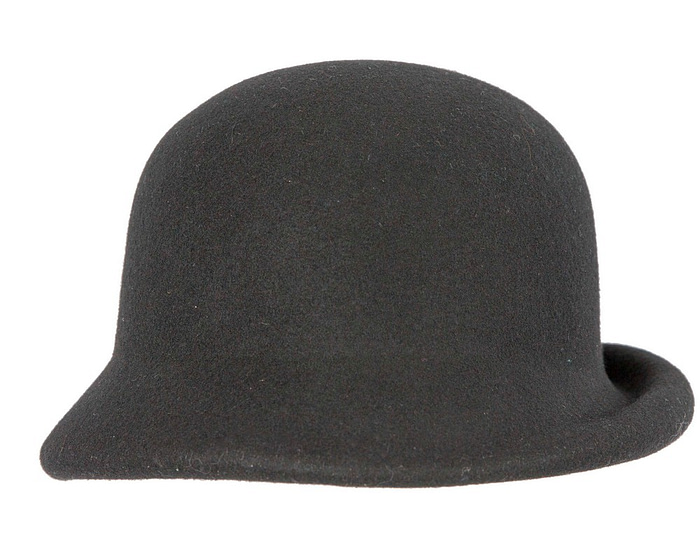 Fascinators Online - Black winter cloche hat by Max Alexander