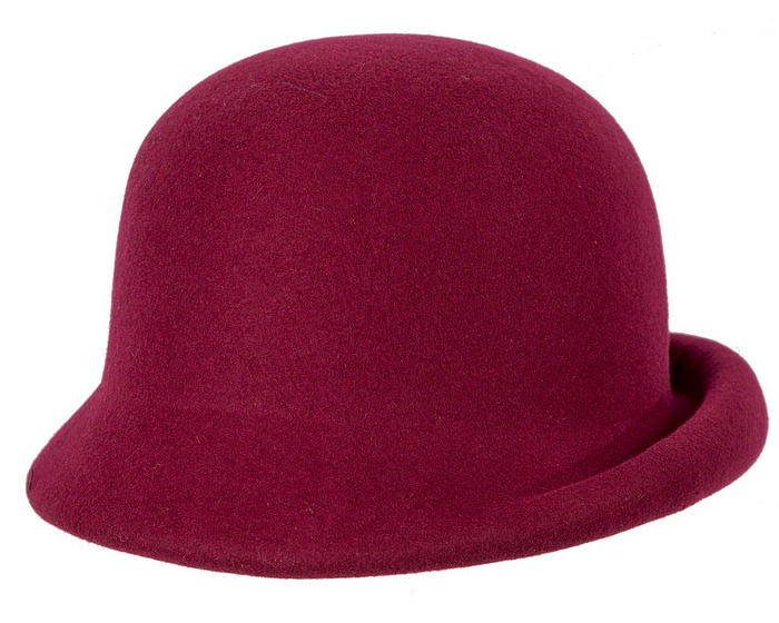 Fascinators Online - Burgundy winter cloche hat by Max Alexander