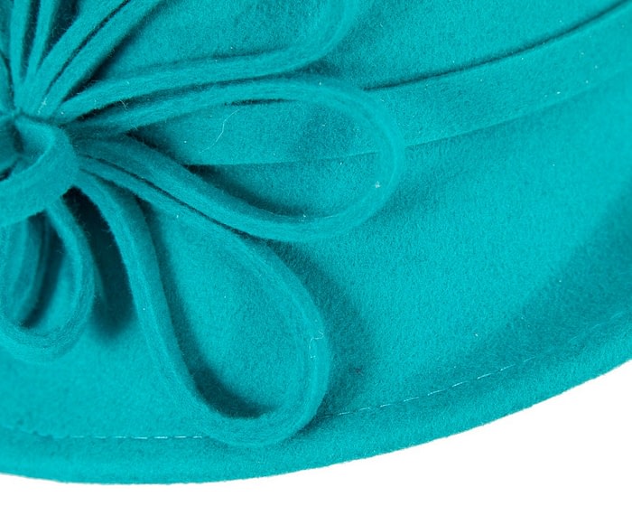 Fascinators Online - Turquoise winter fashion felt hat by Max Alexander