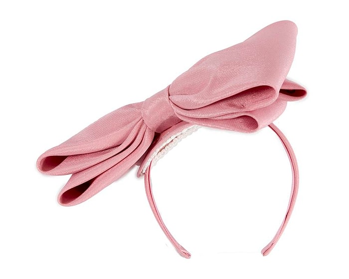 Fascinators Online - Large dusty pink bow fascinator by Max Alexander