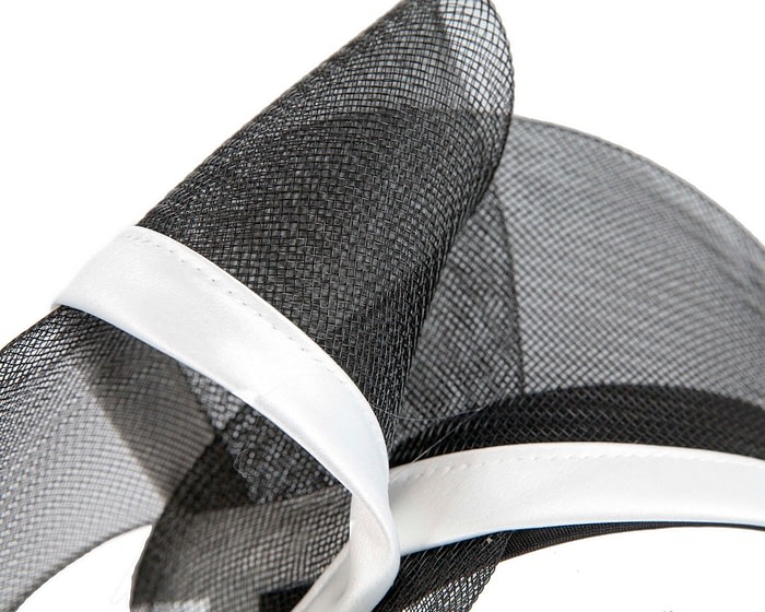 Fascinators Online - Black & white racing fascinator headband by Fillies Collection