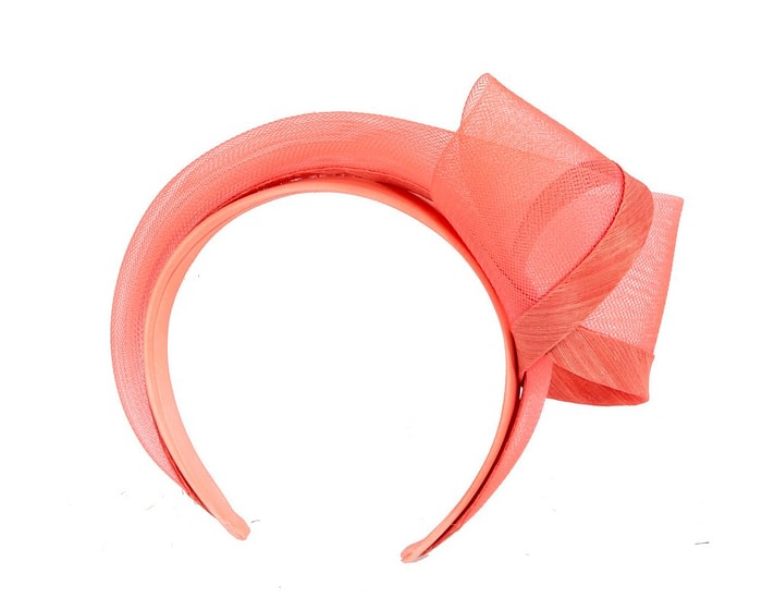 Fascinators Online - Coral racing fascinator headband by Fillies Collection