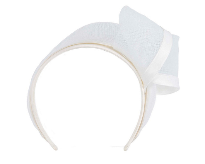 Fascinators Online - White racing fascinator headband by Fillies Collection