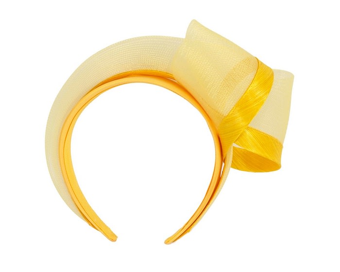 Fascinators Online - Yellow racing fascinator headband by Fillies Collection