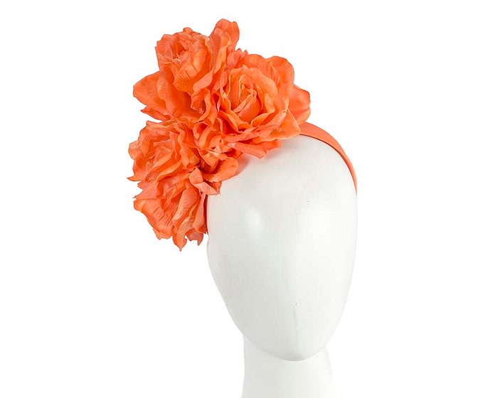 Fascinators Online - Large orange flower headband by Max Alexander