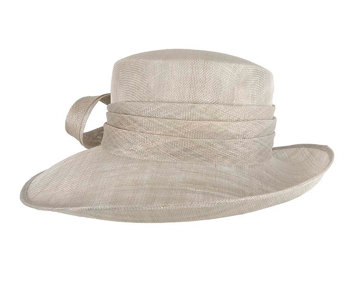 Fascinators Online - Exclusive silver sinamay hat by Max Alexander