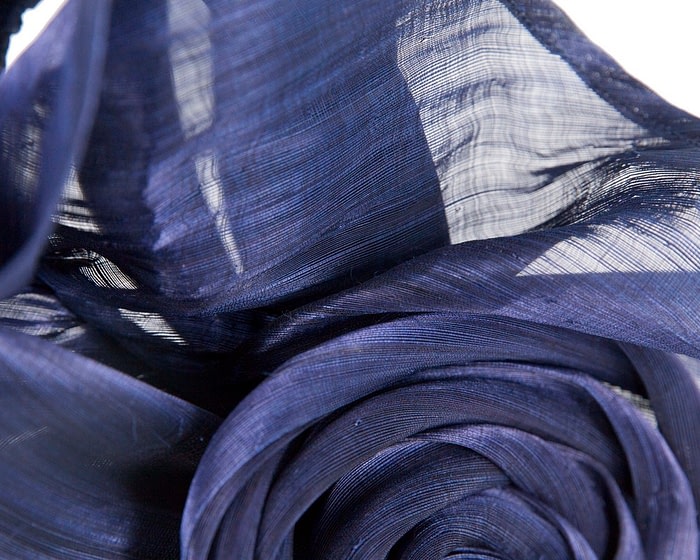 Fascinators Online - Navy sculptured silk abaca fascinator by Fillies Collection