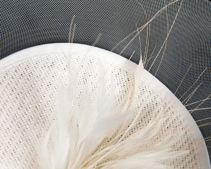 Fascinators Online - Tall white fascinator with feathers by Fillies Collection