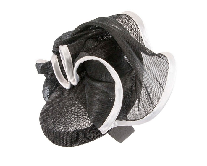Fascinators Online - Black & white fashion pillbox fascinator by Fillies Collection
