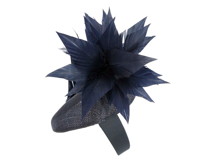 Fascinators Online - Navy feather fascinator by Fillies Collection