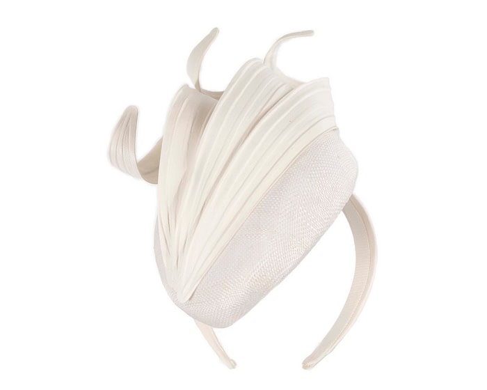Fascinators Online - Bespoke white racing fascinator by Fillies Collection